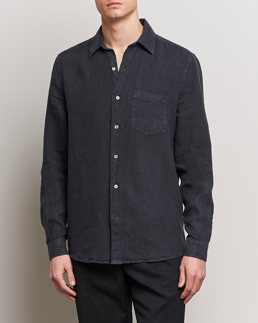 Herren | A Day's March | A Day\'s March | Abu Linen Shirt Off Black