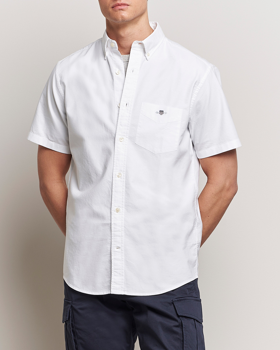 Herren | Neu im Onlineshop | GANT | Regular Short Sleeve Oxford Shirt White