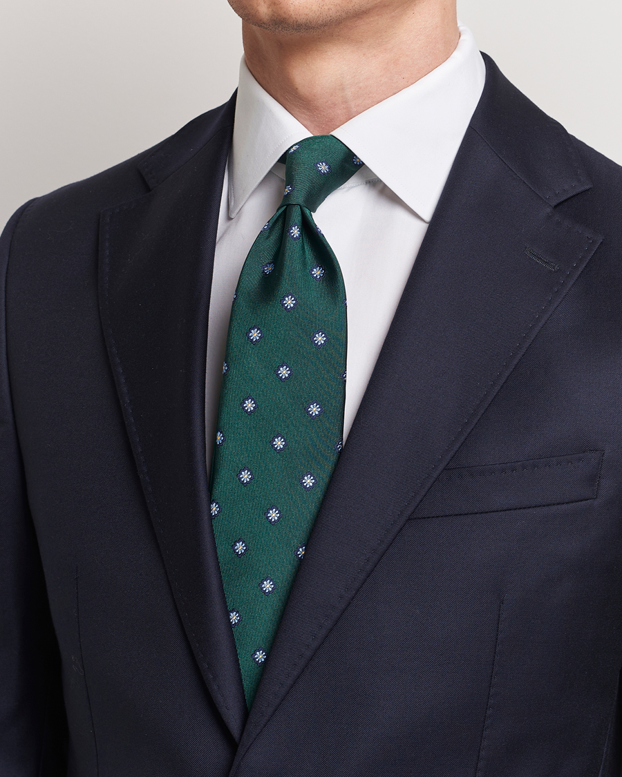 Herren | Krawatten | E. Marinella | 3-Fold Jacquard Silk Tie Dark Green