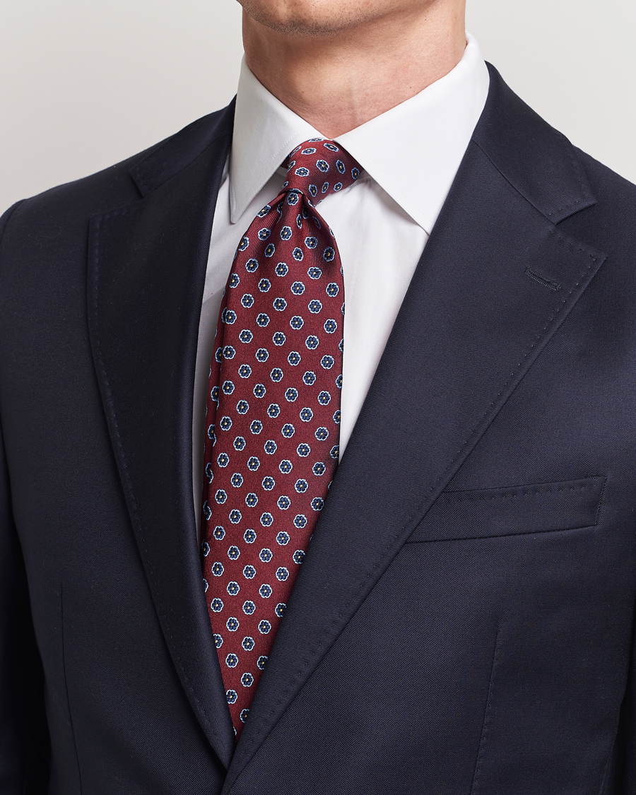Herren | Krawatten | E. Marinella | 3-Fold Jacquard Silk Tie Burgundy