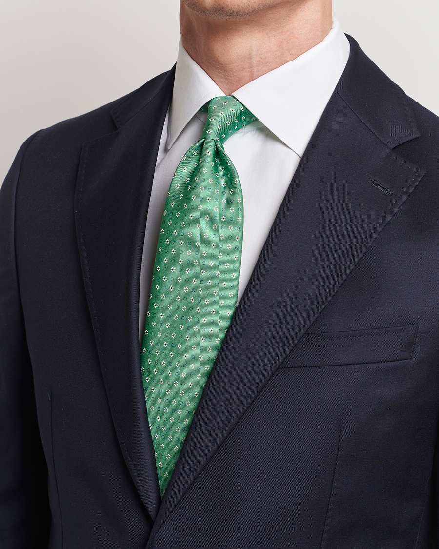 Herren | Krawatten | E. Marinella | 3-Fold Printed Silk Tie Green