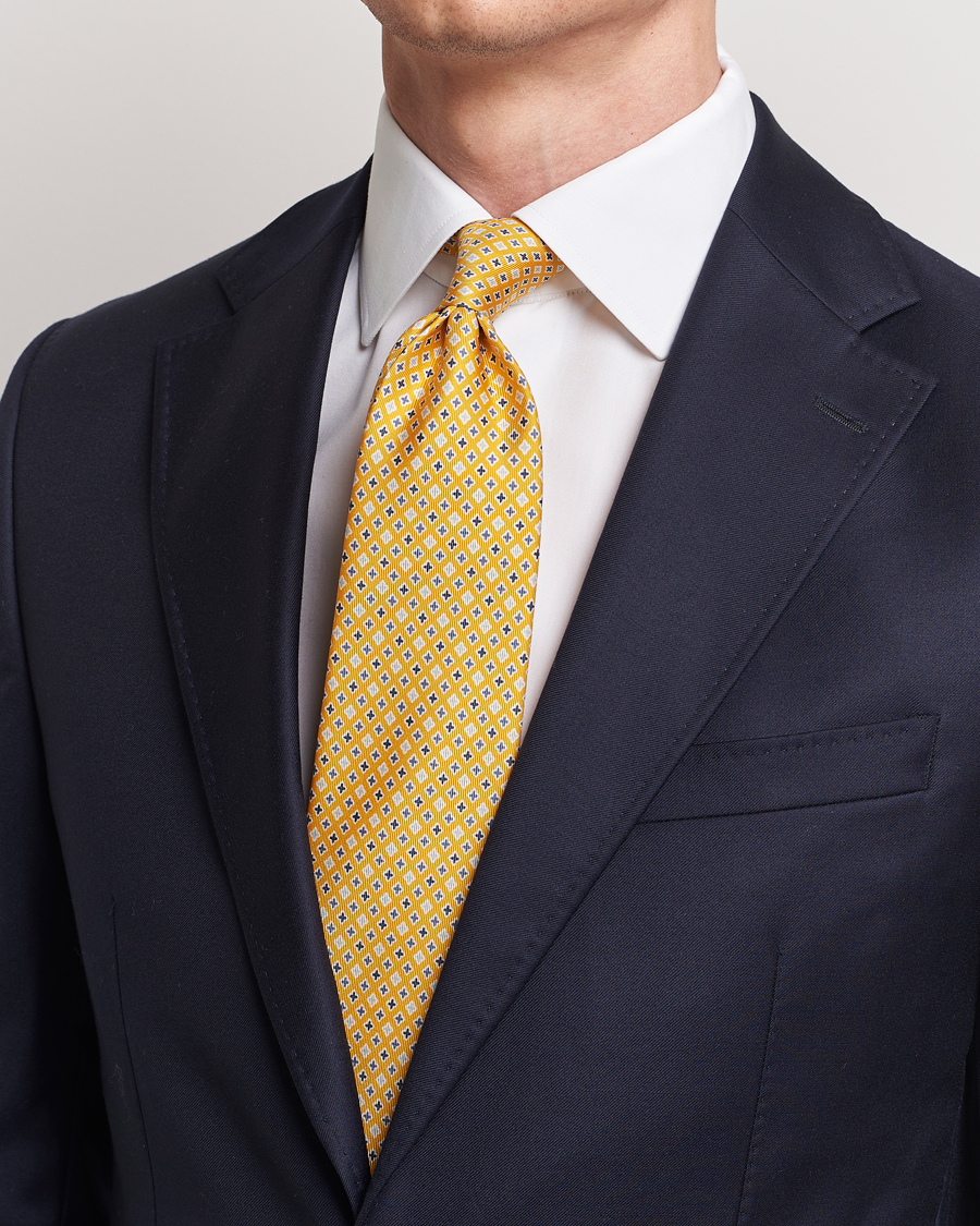 Herren | Krawatten | E. Marinella | 3-Fold Printed Silk Tie Yellow