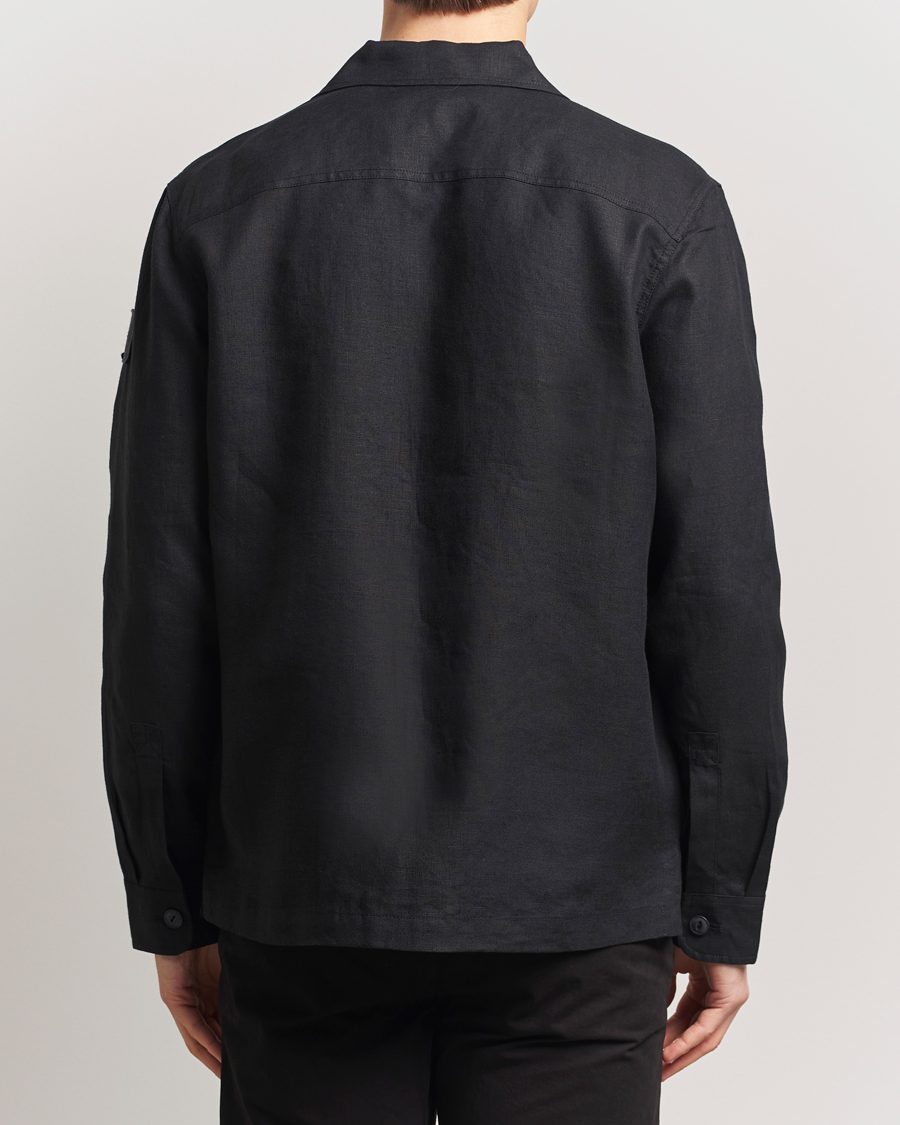Herren | Hemden | Belstaff | Forge Linen Overshirt Washed Black