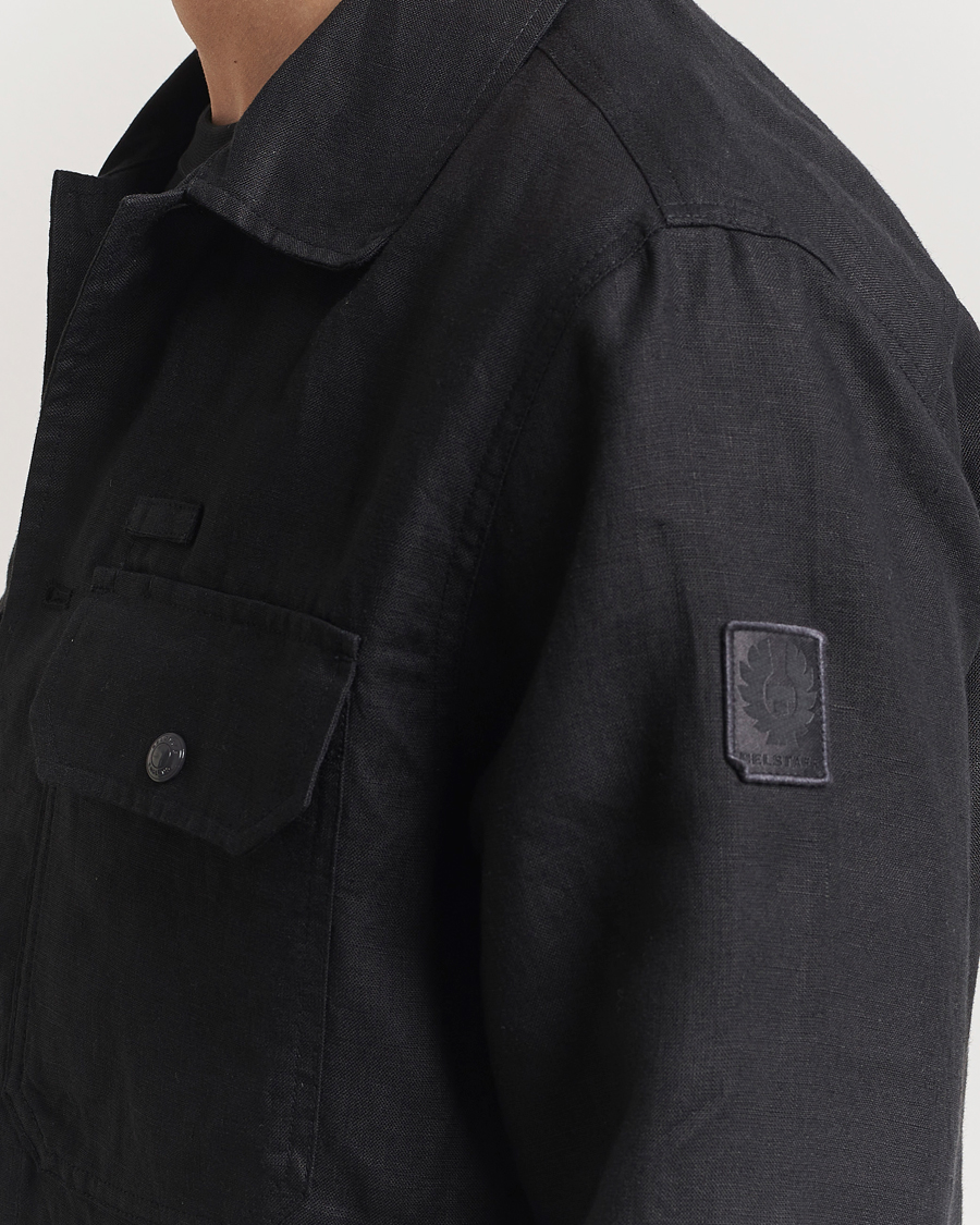 Herren | Hemden | Belstaff | Forge Linen Overshirt Washed Black