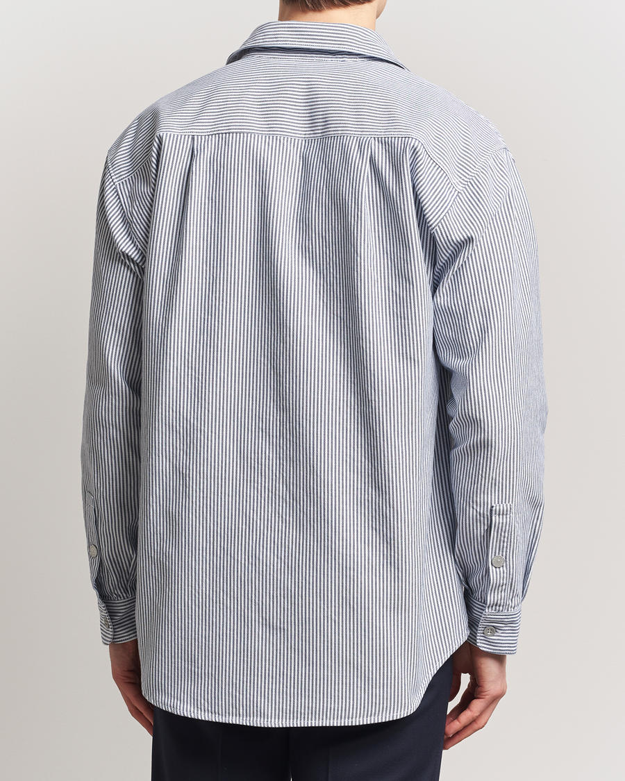 Herren | Hemden | Stone Island | Marina Striped Oxford Cotton Overshirt Blue Marine