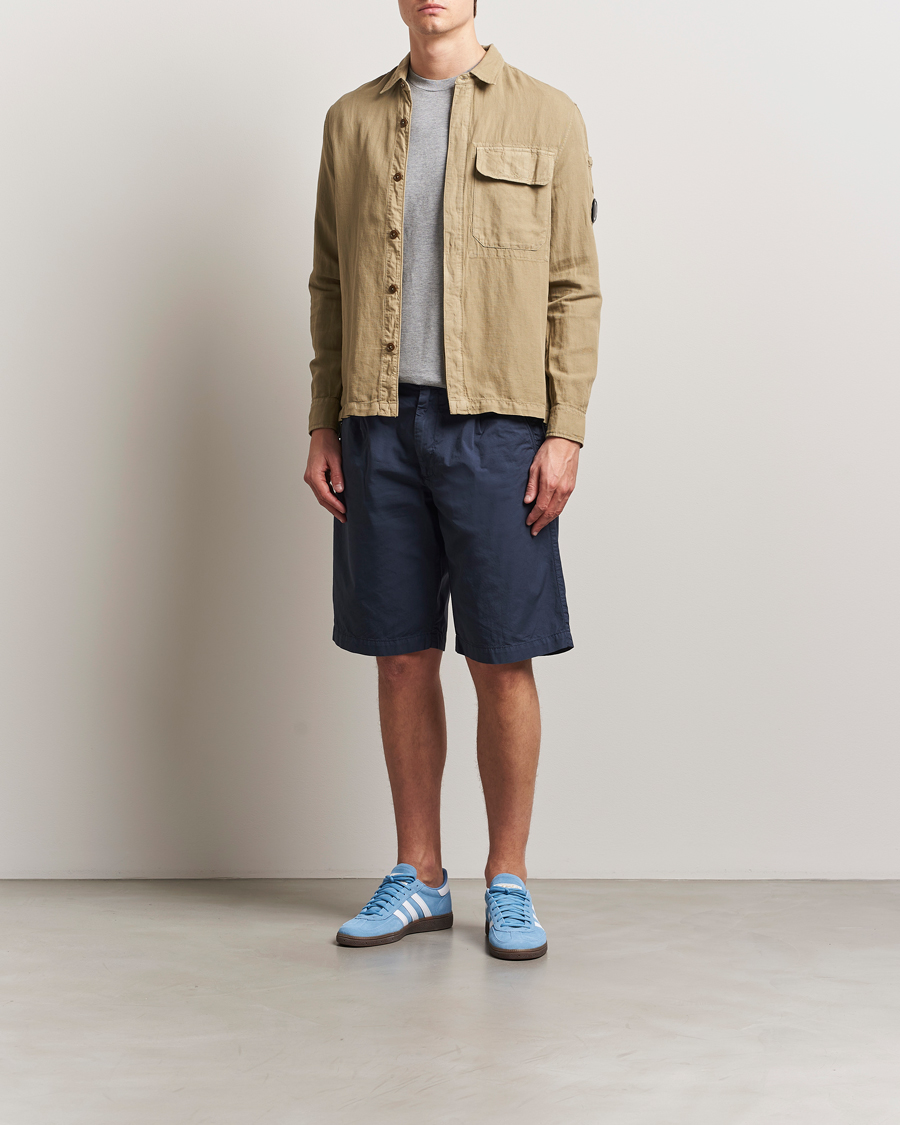 Herren | Hemden | C.P. Company | Broken Linen/Cotton Overshirt Taupe