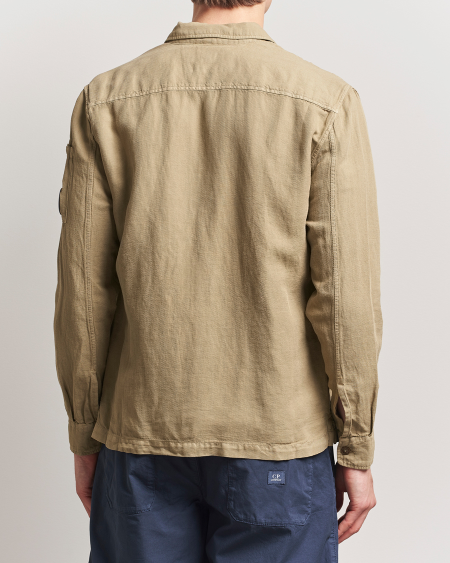 Herren | Hemden | C.P. Company | Broken Linen/Cotton Overshirt Taupe