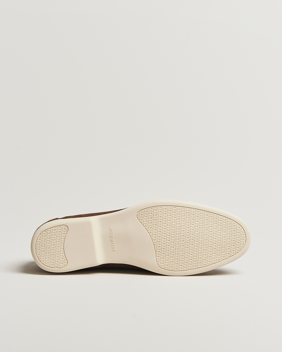 Herren | Segelschuhe | Myrqvist | Sandhamn Boat Shoe Waxed Chestnut Suede