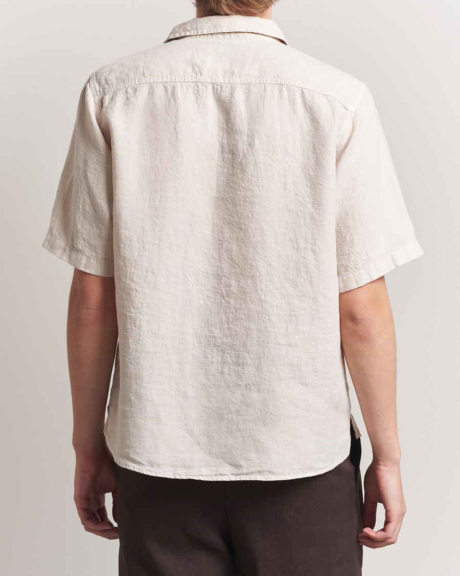 Herren | Hemden | Oscar Jacobson | Reg Fit City Linen Shirt Cream