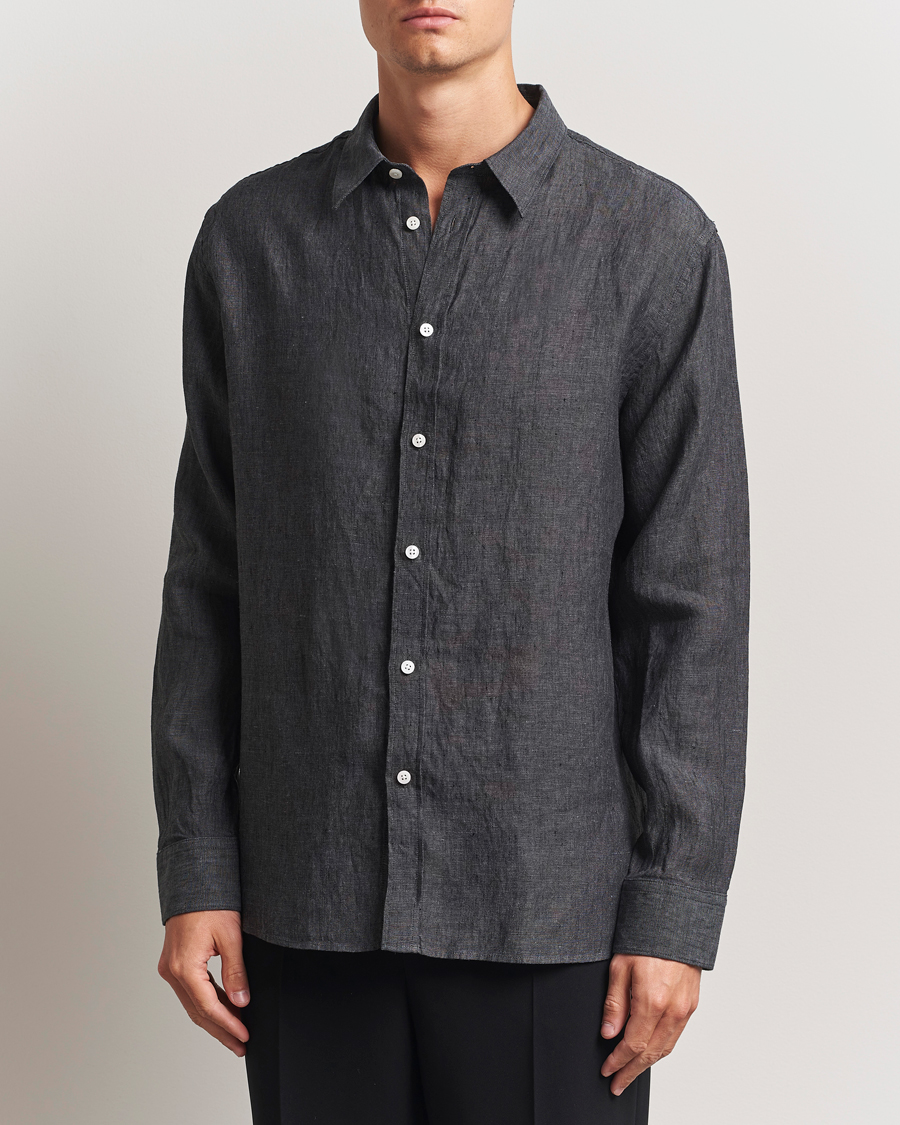 Herren | Hemden | J.Lindeberg | Linen Melange Shirt Black