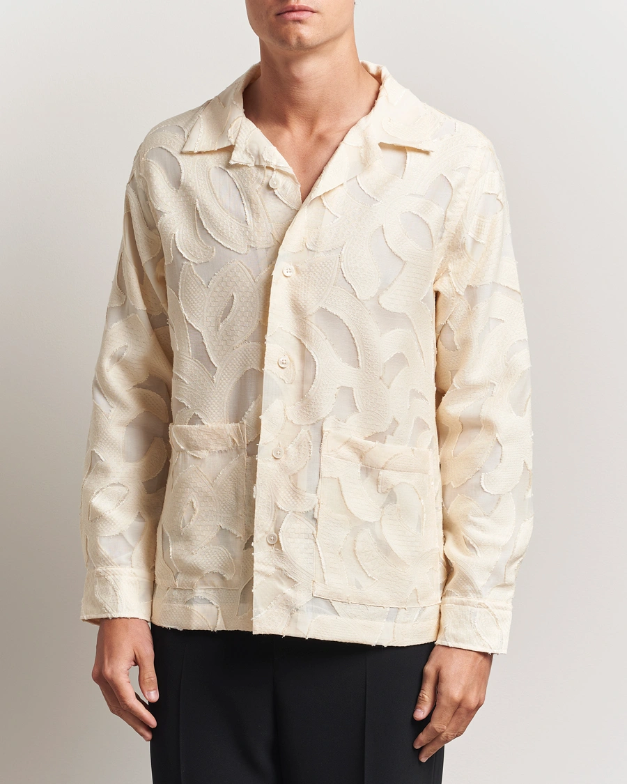 Herren | Hemden | NN07 | Hank Fil-Coupé Jacquard Overshirt Off White