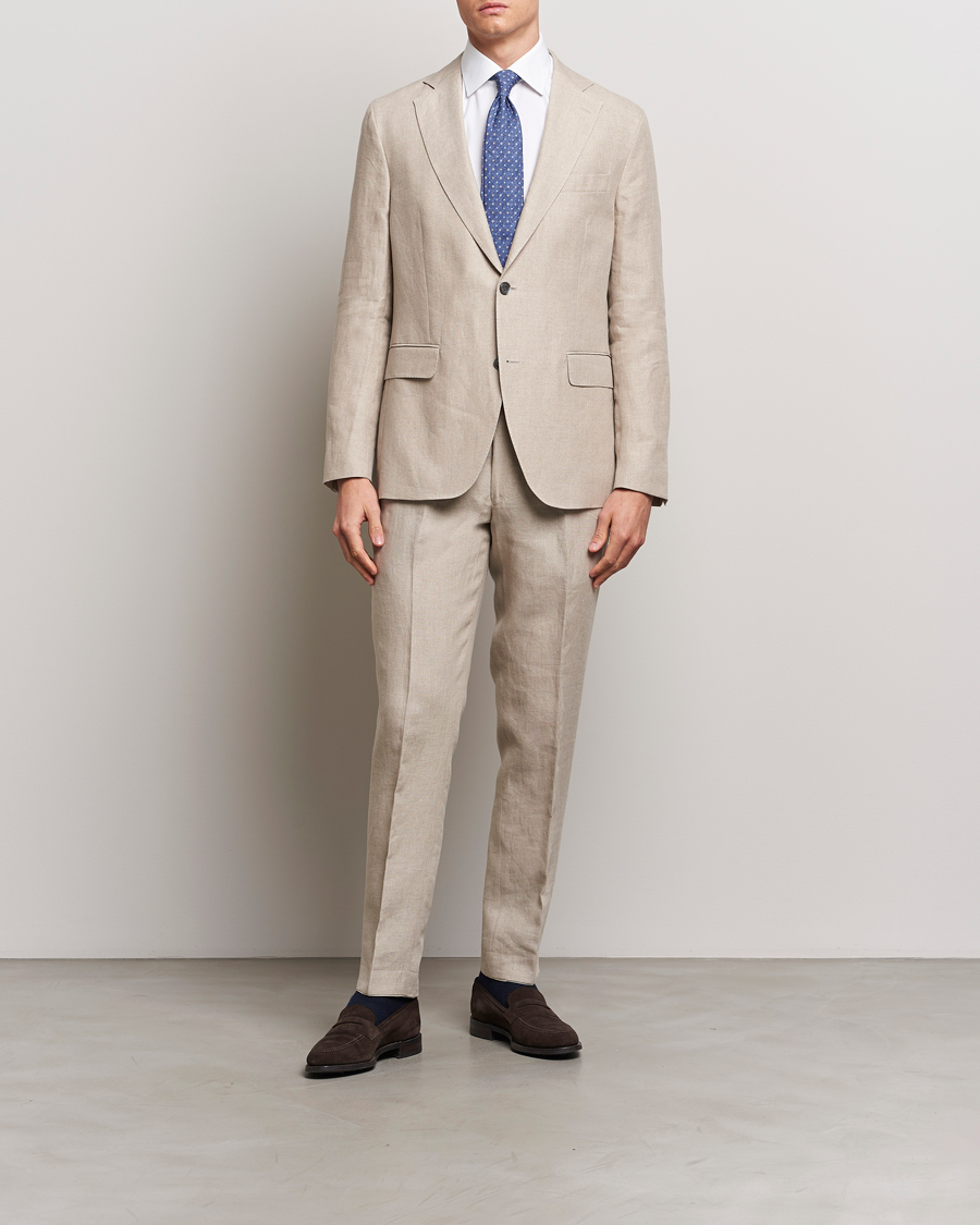 Herren | Anzüge | Oscar Jacobson | Fogerty Linen Suit Beige