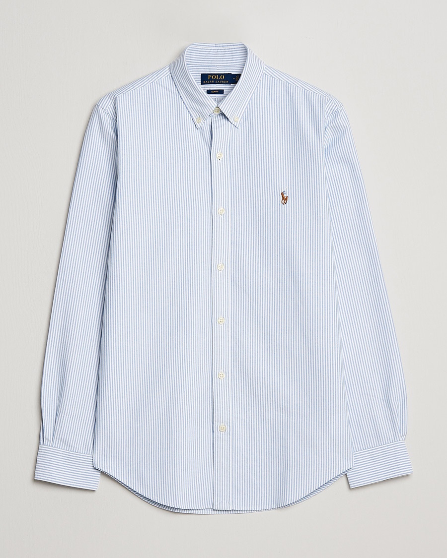 Polo Ralph Lauren Slim Fit Shirt Oxford Stripes Blue – Blau