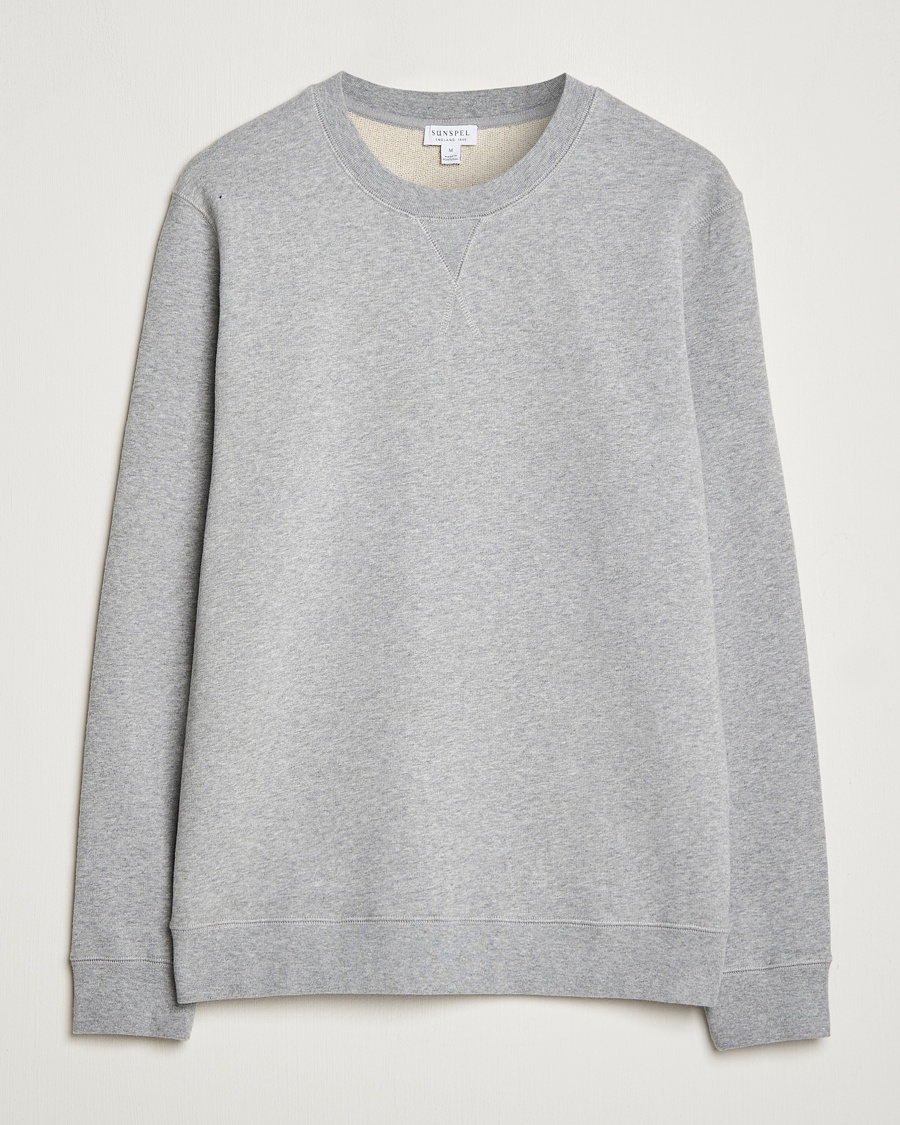 Sunspel Loopback Sweatshirt Grey Melange – Grau