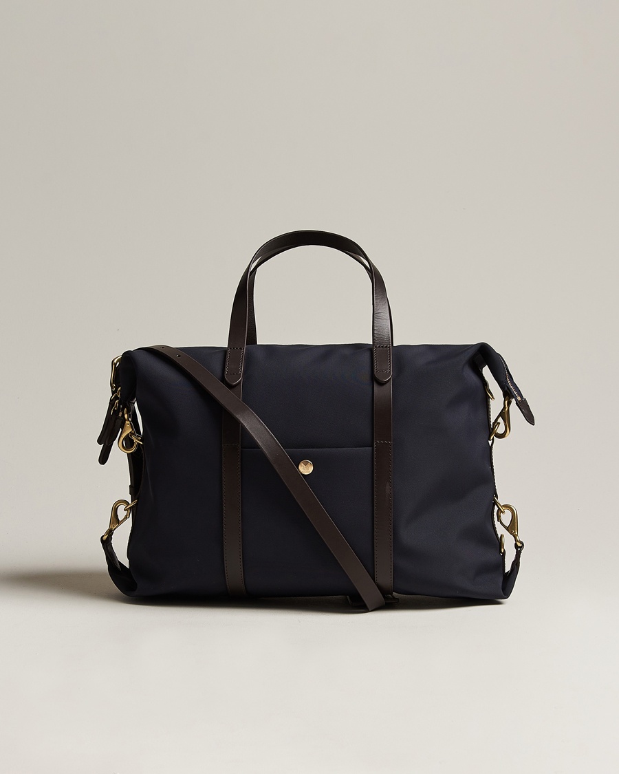 Mismo M/S Utility Nylon Duffle Bag Navy/Dark Brown – Blau