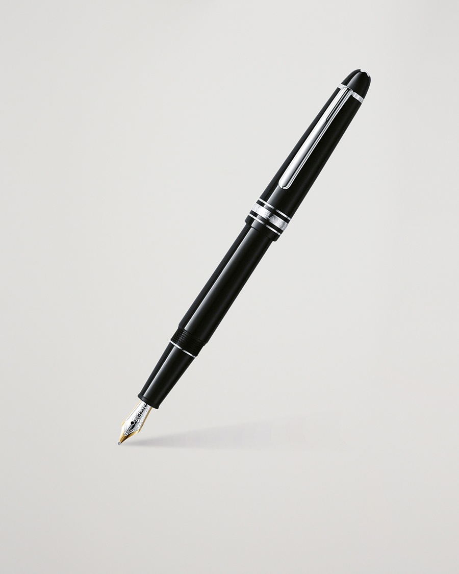 Montblanc 145 Classique Meisterstück F Fountain Pen Platinum Line – Schwarz
