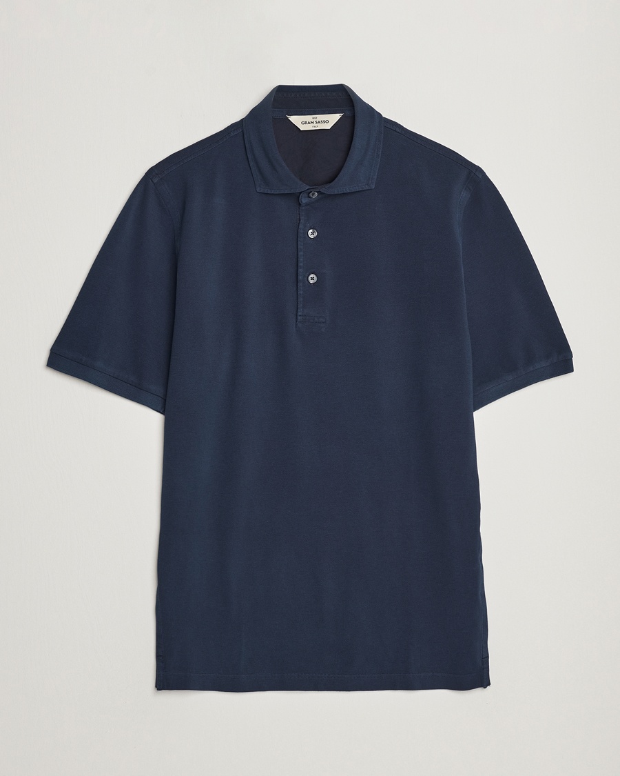 Gran Sasso Washed Polo Navy – Blau