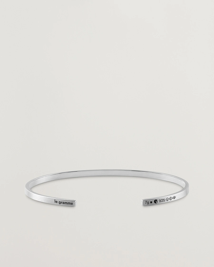 LE GRAMME Ribbon Bracelet Brushed Sterling Silver 7g – Silber