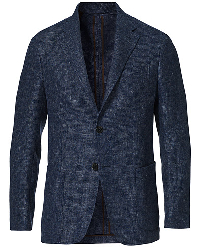  Unconstructed Linen Blazer Dark Blue