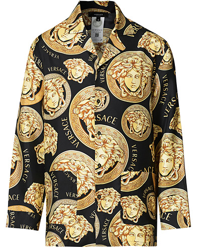 versace black silk shirt