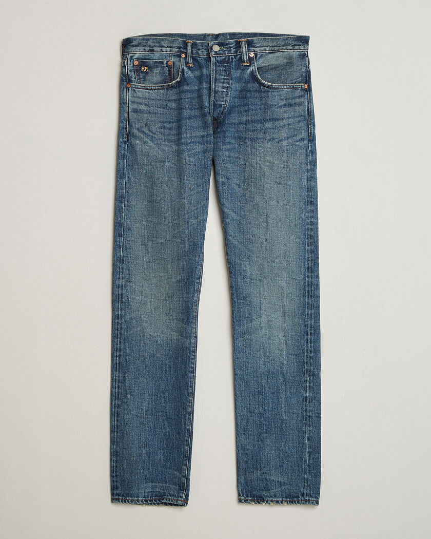 RRL Slim Fit Selvedge Denim Hillsview Wash – Blau