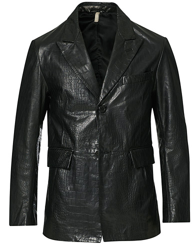  Leather Blazer Black