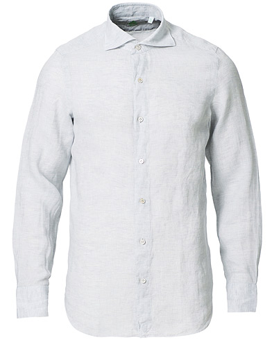 slim fit white linen shirt