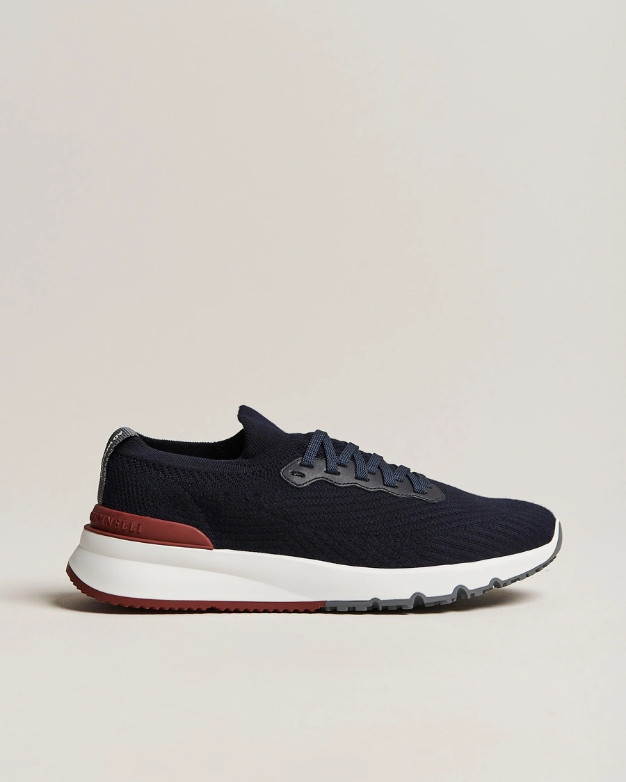 Brunello Cucinelli Mesh Running Sneakers Navy – Blau