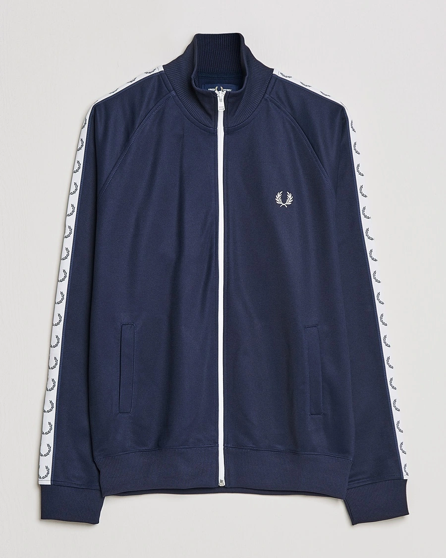 Fred Perry Taped Track Jacket Carbon blue – Blau
