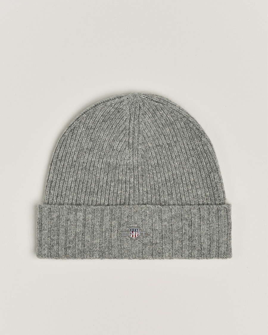 GANT Wool Lined Beanie Grey Melange – Grau