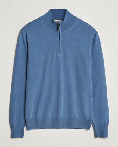  Merino Wool Half Zip Light Blue