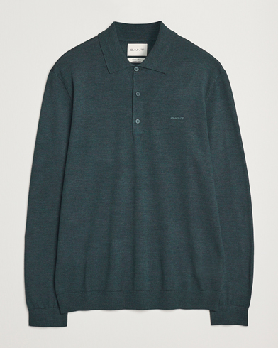  Extrafine Merino Wool Polo Tartan Green