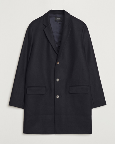 A.P.C. Visconti Wool Cashmere Coat Dark Blue bei Care of Carl