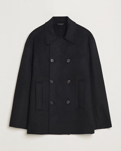  Double Faced Wool Peacoat Black