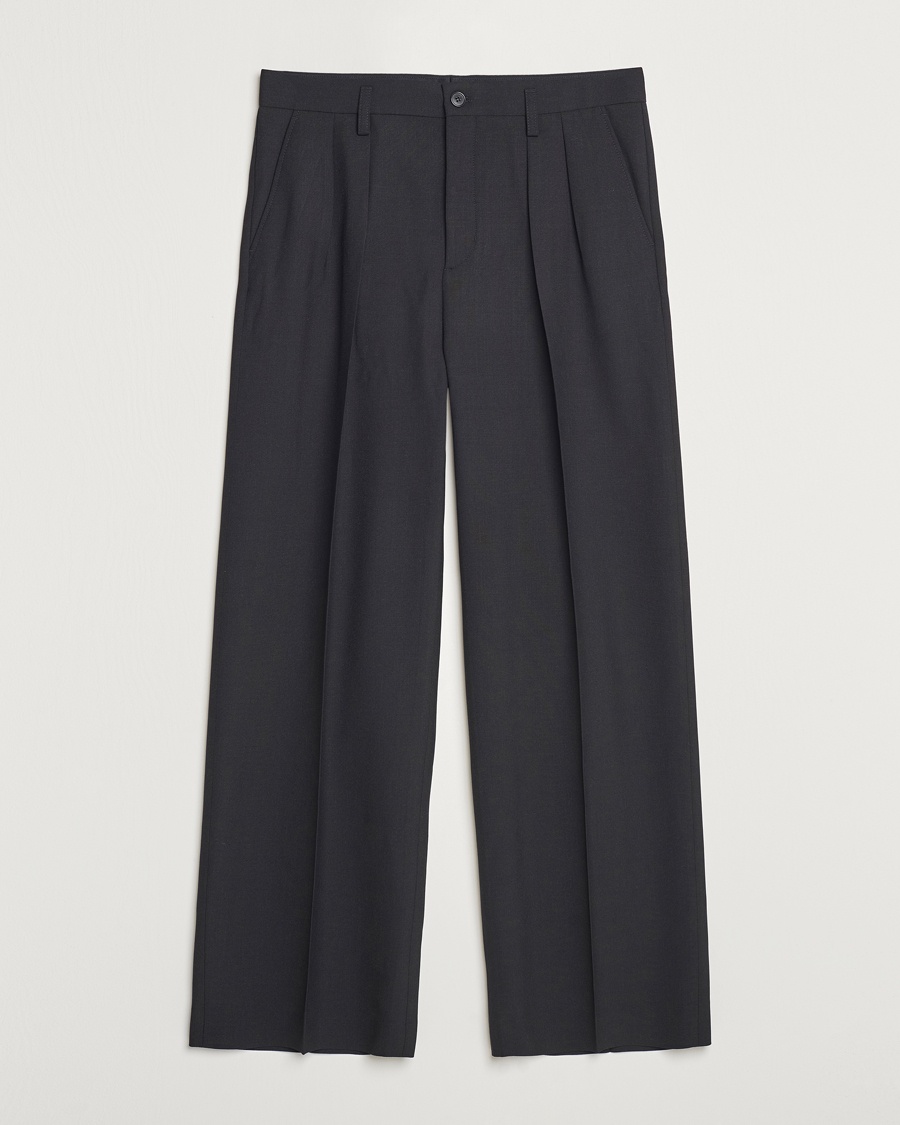 Filippa K Milo Wide Wool Trousers Black – Schwarz