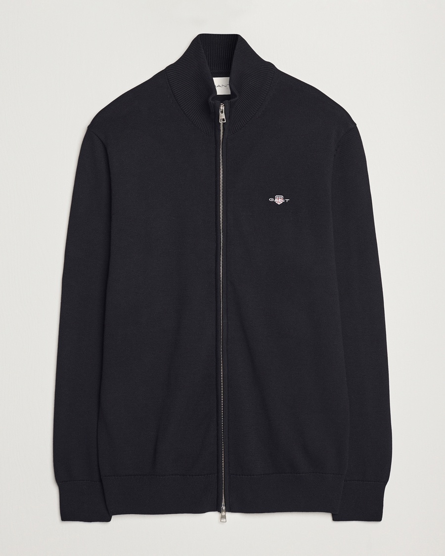 Gant Casual Cotton Knitted Full Zip Black – Schwarz