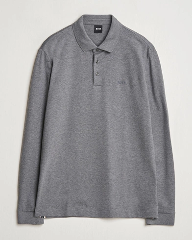  Pado Mercerized Long Sleeve Polo Medium Grey