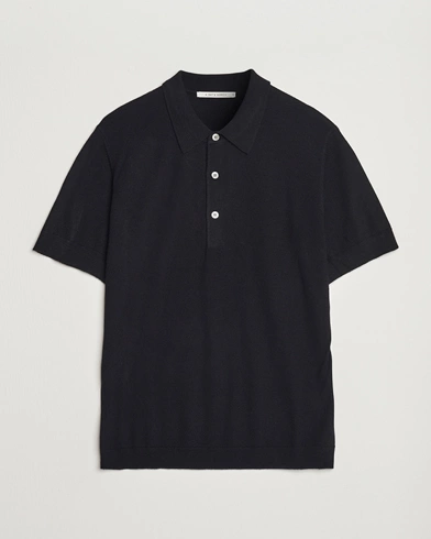  Rosehall Short Sleeve Merino Polo Black