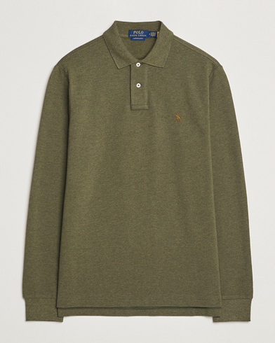  Custom Slim Fit Long Sleeve Polo Service Green