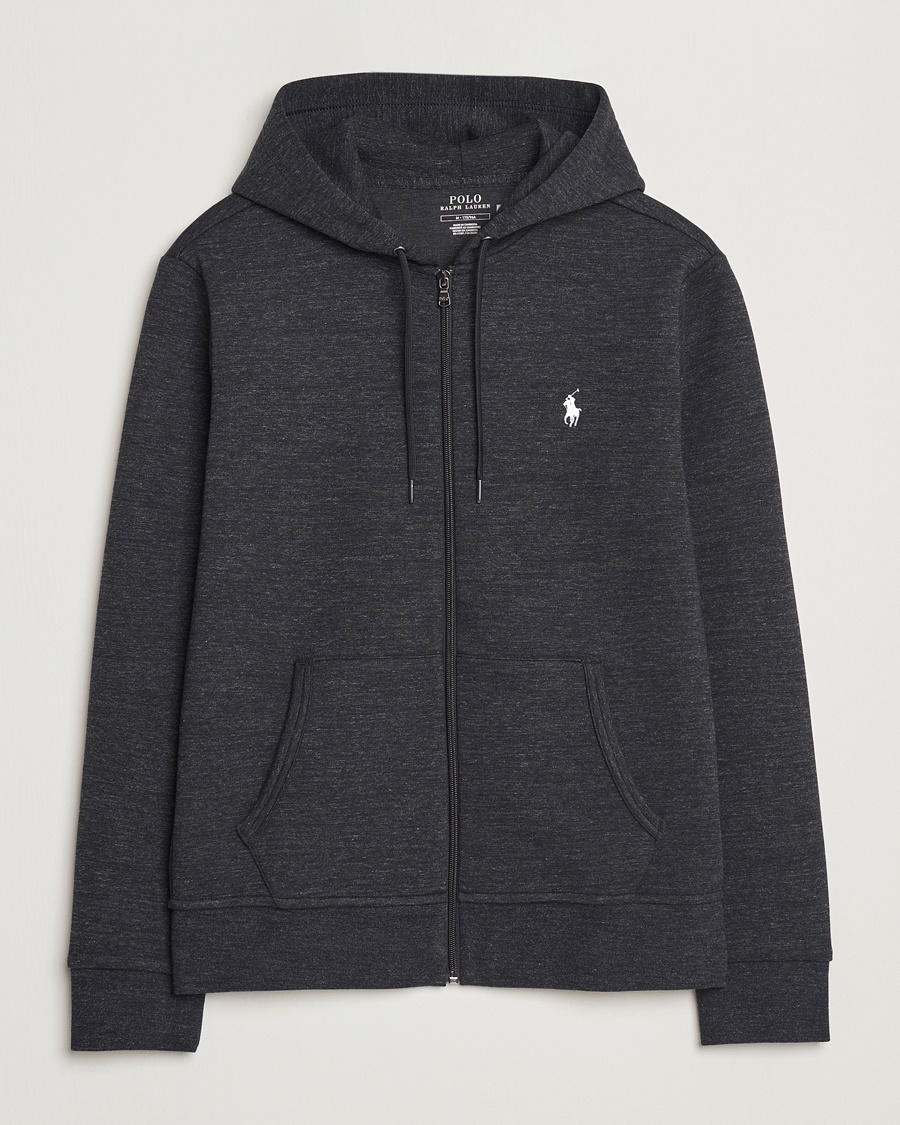 Herren | Sale kleidung | Polo Ralph Lauren | Double Knitted Full-Zip Hoodie Black Marl Heather