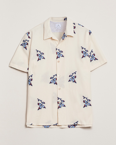  Flower Short Sleeve Shirt Off White