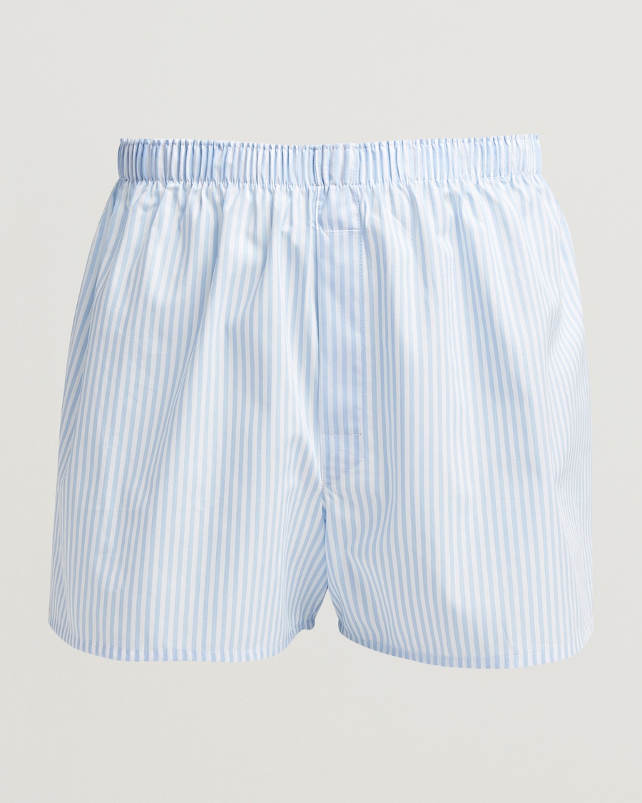 Sunspel Classic Woven Cotton Boxer Shorts Light Blue – Blau