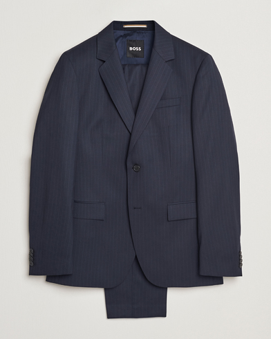  Houston Wool Pinstriped Suit Dark Blue