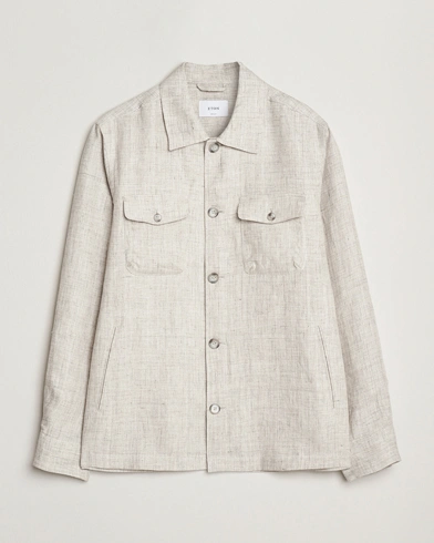  Linen Four Pocket Overshirt Beige