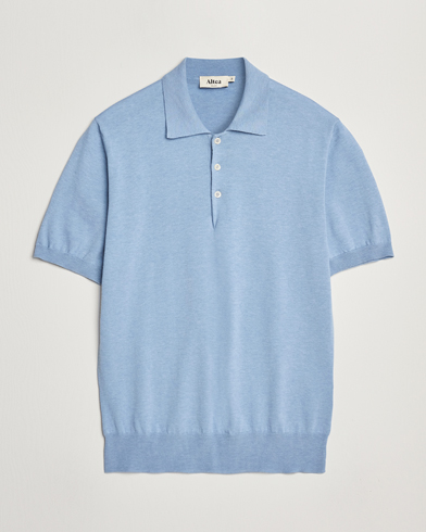  Short Sleeve Cotton Polo Light Blue