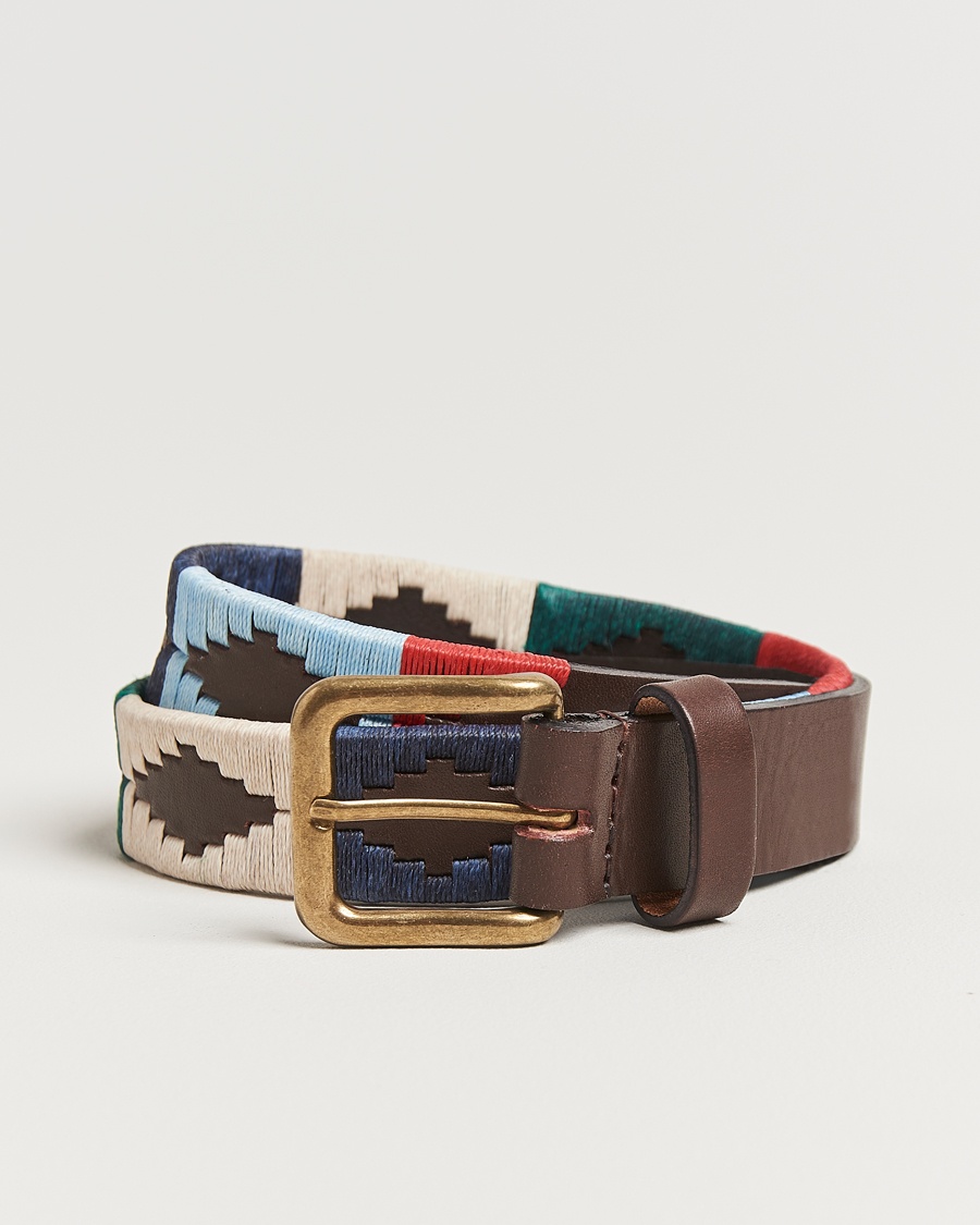 Pampeano Multi Hand Stitched Classic Leather Belt 3,5cm – Braun