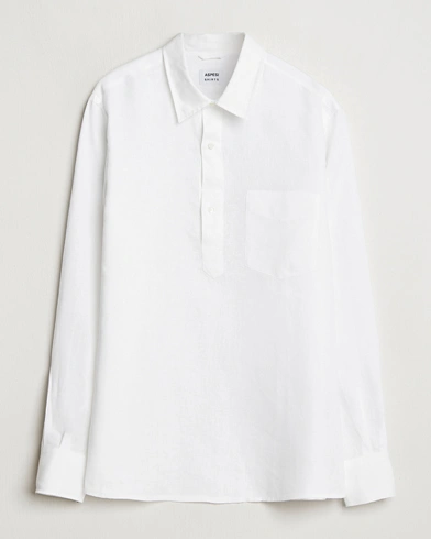  Linen Popover Shirt White