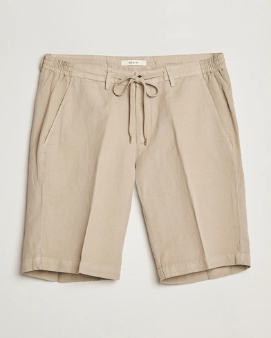  Linen/Cotton Drawstring Shorts Beige