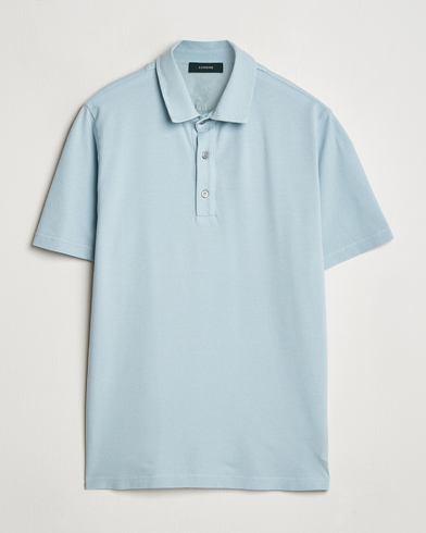  Soft Cotton Piquet Polo Light Blue