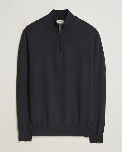  Cotton Half Zip Black